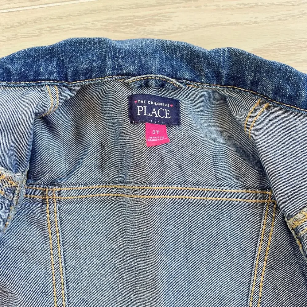Children’s Place Toddler Girls Denim Jacket Size 3T Navy Blue